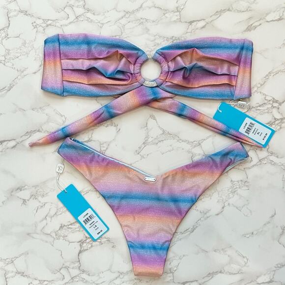 Beach Bunny  Lover Bandeau Top & Tango Bottom - Dawn Ombre $218 - Picture 12 of 12